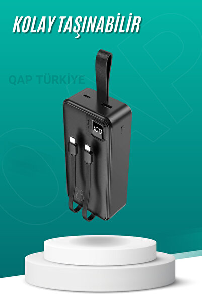 Trendup Powerbank 30.000 Mah Gerçek Kapasiteli 22.5 Watt Süper Hızlı Dijital Göstergeli Kendinden Kablolu