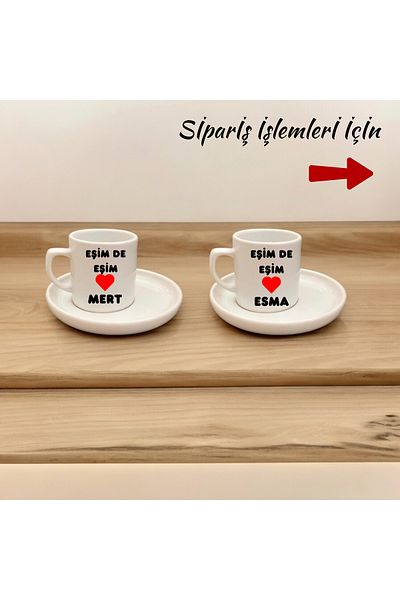 D&Y GAUDERY Double My Wife and My Wife Coffee Cup Set - Personalized - a Quality 2-Piece Turkish Coffee