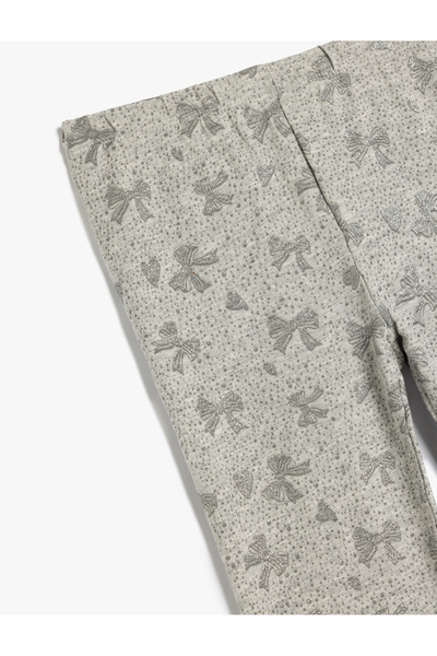 Koton Strassbesetzte, mit Schleife bedruckte Leggings mit elastischem Bund
