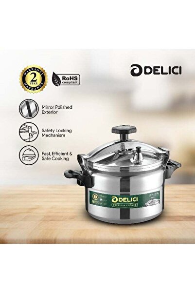 DELICI طنجرة ضغط عربية من الألومنيوم باللون الفضي سعة 7 لتر