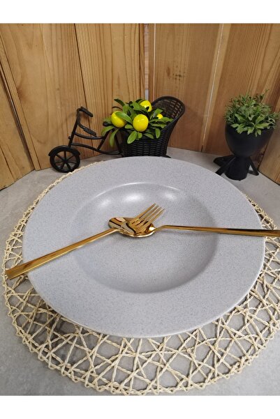 Demet Çeyiz Aksesuar 26 cm Gray Plate Pasta Mat