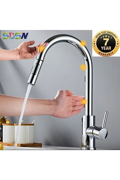 OEM Smart Touch Kitchen Sink Faucet with Chrome Color Spiral Fountain New Imported