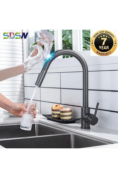 OEM Anthracite Colored New Imported Kitchen Sink Faucet with Spiral Fountain