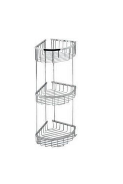 CAMERO Adnoss Triple Oval Sponge Holder 20*20cm - Corner Sponge Holder - Shower Cabin Shampoo Holder Cmo-C1026