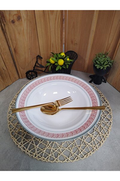 Demet Çeyiz Aksesuar 26 cm White Plate Pasta