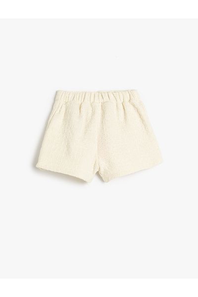 Koton Tweed-Shorts mit Schleife und elastischem Bund