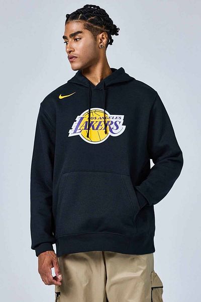Nike Суичър с качулка от клуба Лос Анджелис Лейкърс