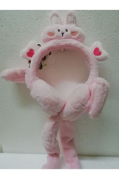 İLHANLAR Plush Earmuff Beanie Hat with Lightless Moving Sound and Playful Ears 6~14 Years