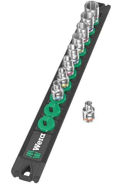 wera ELZ 05005420001 شريط مغناطيسي مقابس A Imperial 1، مجموعة مفاتيح ربط Zyklop، محرك 1/4 بوصة