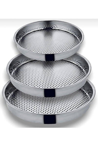 ÜZÜM ÇELİK Stainless Steel Meatball Tray 3 Pcs