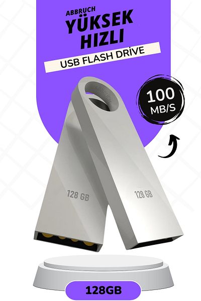 Abbruch محرك ذاكرة فلاش USB فائق السرعة بسعة 128 جيجابايت بتصميم معدني ومتسافر بيانات USB 3.0