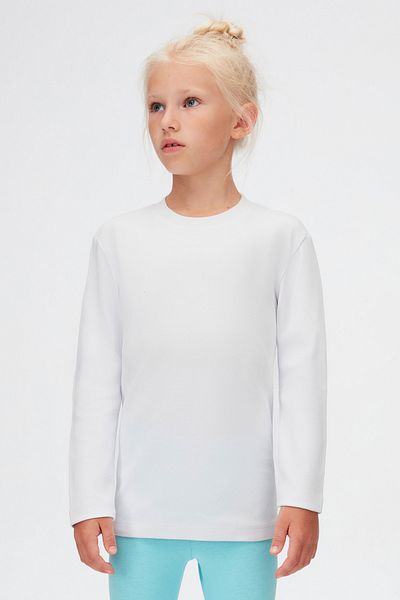 LOVETTI UniSex KidS White T-Shirt - Crew Neck, Long Sleeve