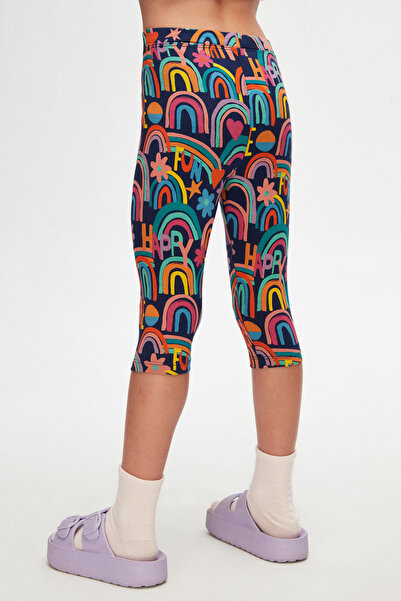 LOVETTI Brave & Happy Kız Çocuk Desenli Diz Altı Tayt Kapri