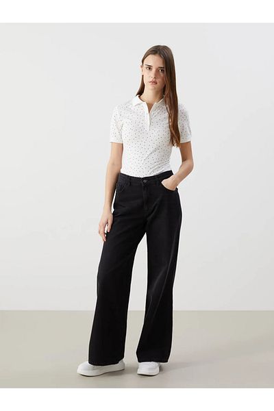LC Waikiki Lcwaikiki Classic Polo Neck Print Women's T-Shirt