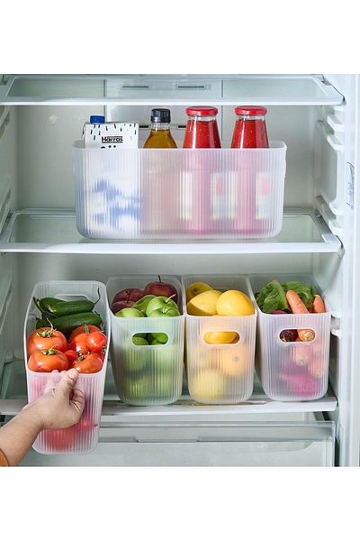 Bayev 6 Lt Crisper Fruit Storage Organizer - Line 5 Pieces Refrigerator Container