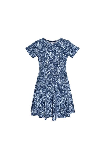 LOVETTI Midnight Garden Girl's Patterned Short Sleeve Dress