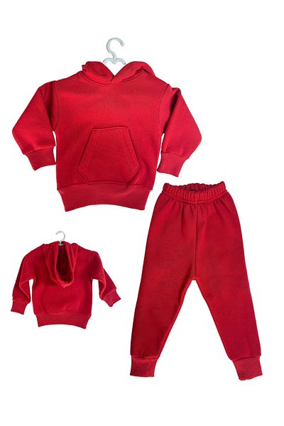 AKİF GİYİM Unisex Baby and Kids Hooded Raised Sweatshirt Set - Nursery