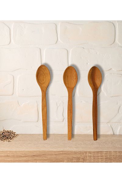 Bremen Home Wooden Spoon Set, Wooden Tablespoon 23 cm (3 Pcs)