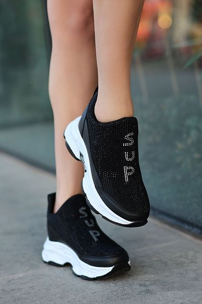 LEYDİ SHOES FRM-3009 NEGRU SPORT CU TACURI ASCUNSE
