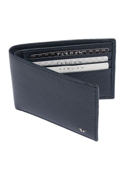 Tergan Navy Blue Genuine Leather Men's Wallet - S1Ce 00001647 -A38
