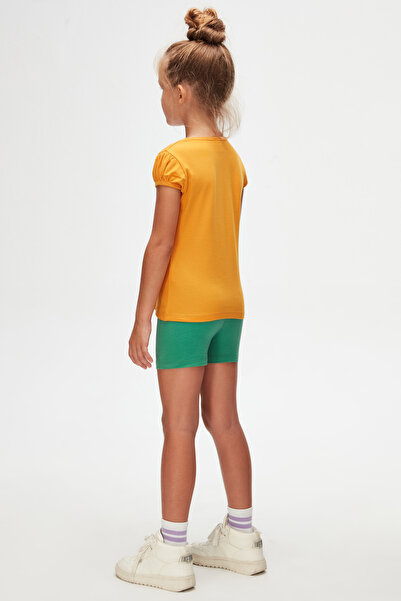 LOVETTI Yellow Kadmium for Girl - Crew Neck and Watermelon Sleeve T-shirt