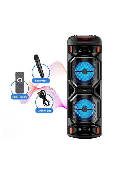 Mila Işıklı Büyük Boy Party Box Bluetooth Hoparlör Taşınabilir Şarjlı Ses Sistemi RADYOLU Karaoke Mic