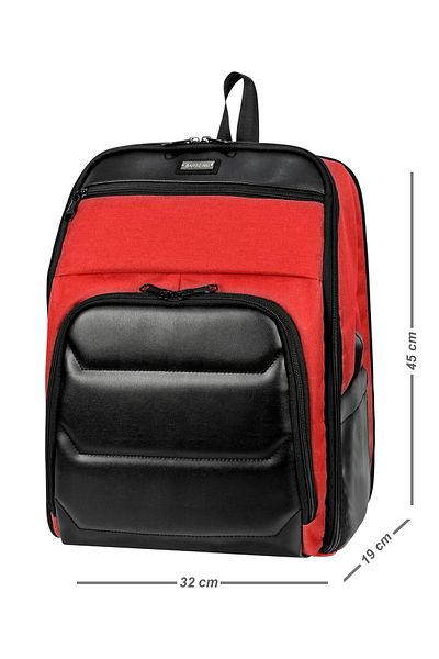 barberri 25N-03-0021 حقيبة ظهر للكمبيوتر المحمول للحماية الكاملة مقاس 17 بوصة مزودة بمنفذ USB + كمبيوتر لوحي + حجرة للهاتف