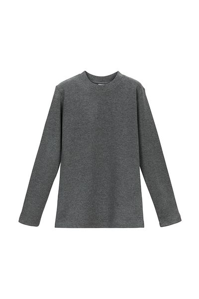 LOVETTI Ice Gray Basic Winter O-Neck Long Sleeve Girl's T-Shirt