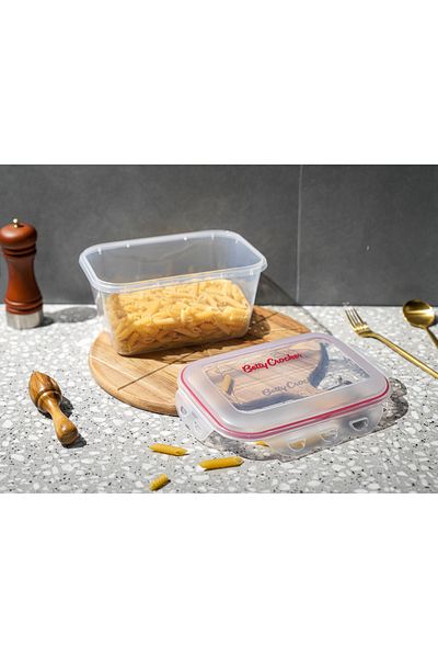 BETTY CROCKER Rectangular Food Container 3500Ml Transparent and Red