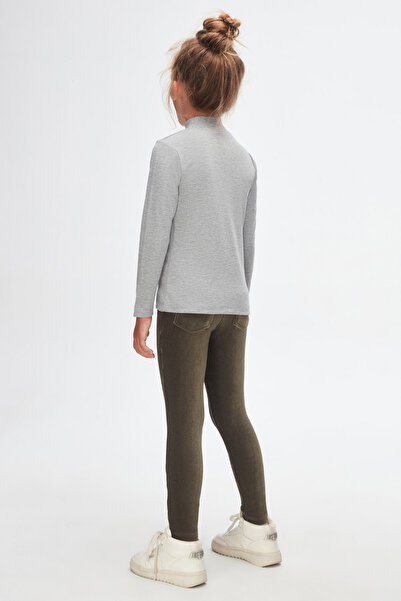 LOVETTI Γκρι μισό ζιβάγκο μακρυμάνικο μπλουζάκι για κορίτσια - Χειμώνας