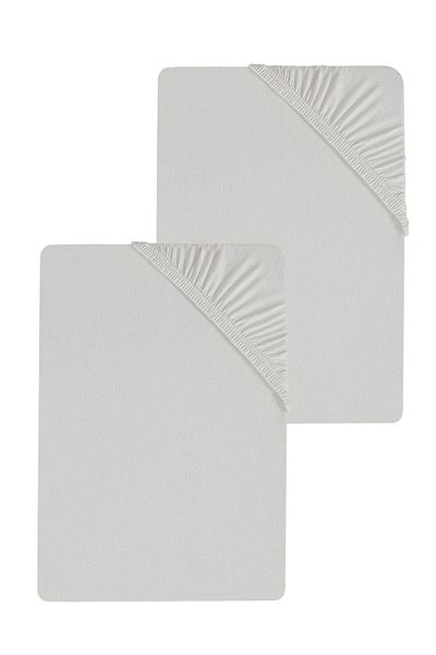 COTENCONCEPT 2 Pieces Plain Cotton Single 80 X 200 X 30 cm Elastic Combed Bed Sheet