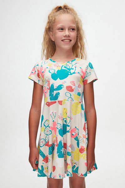LOVETTI Girl's Patterned Short Sleeve Dress