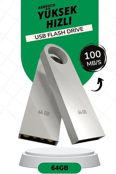 Abbruch محرك ذاكرة فلاش USB فائق السرعة بسعة 64 جيجابايت بتصميم معدني لمتسافر البيانات USB 3.0