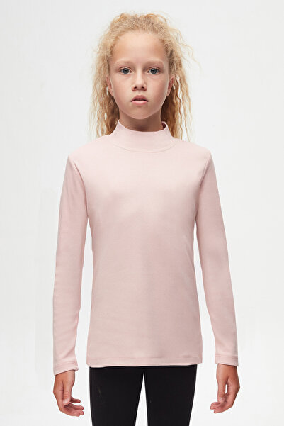 LOVETTI Μακρυμάνικο μπλουζάκι σε σκόνη ροζ κοριτσιού με μισό ζιβάγκο