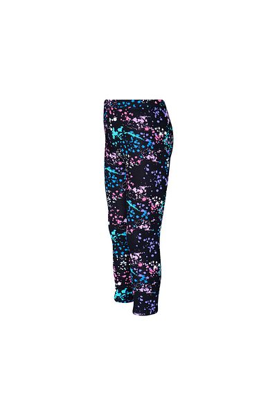 LOVETTI Black Girl's Spray Colors Pattern Leggings