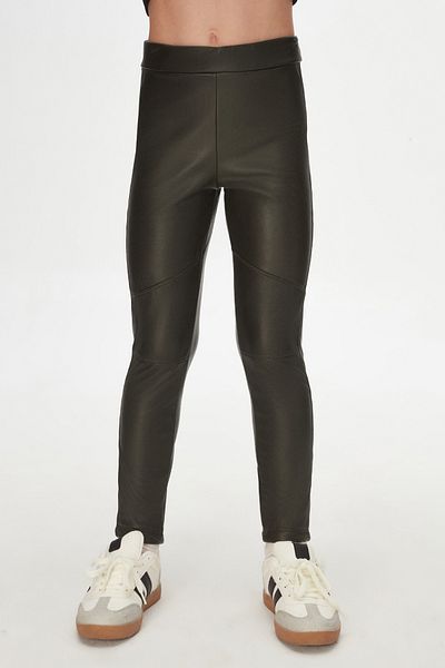 LOVETTI Sea Green Girls' Winter Leather Trousers