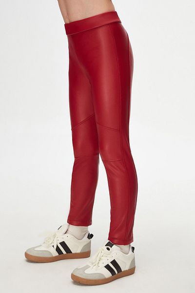 LOVETTI Red Girl's Winter Leather Pantalon