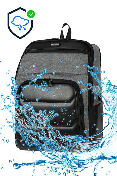 barberri 25N-03-0021 حقيبة ظهر للكمبيوتر المحمول للحماية الكاملة مقاس 17 بوصة مزودة بمنفذ USB + كمبيوتر لوحي + حجرة للهاتف