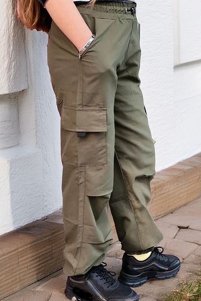 ANGELOS GIRLS Girl's Cargo Pocket Parachute Pants 12134