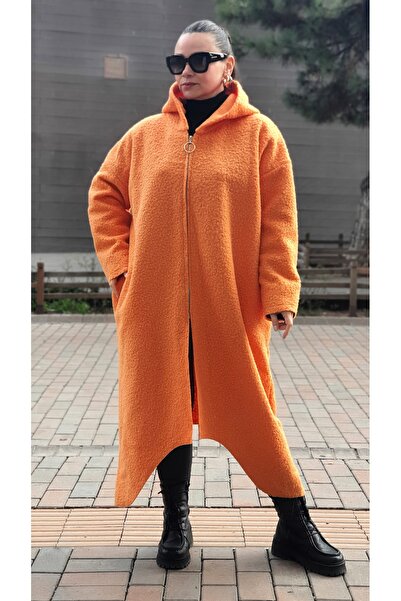 Park Moda Жіночий довгий буклет з блискавкою, прямий малюнок, з капюшоном