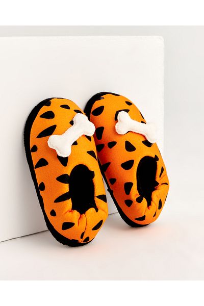 Chirpy Shus - A Patterned Orange Children's Indoor Shoes