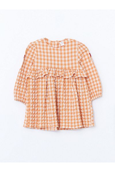 LC Waikiki Rochie pentru fetiță LCW Kids, galbenă, cu decolteu, încrețit