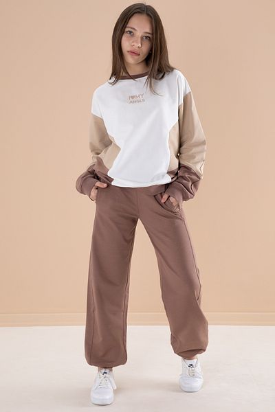 Cansın Mini Σετ αθλητικών κοριτσιών Crew Neck - Brown Angels 19975