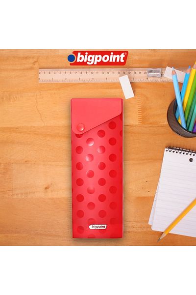 Bigpoint Wide Cut Red Box Pen Holder - with Snap Cap and Easy Use