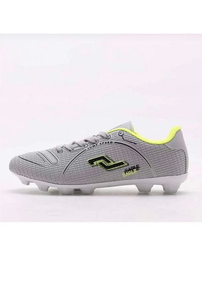 Jump 28223 Pantofi de fotbal unisex, gri, galben neon, cu detaliu, iarbă, iarbă