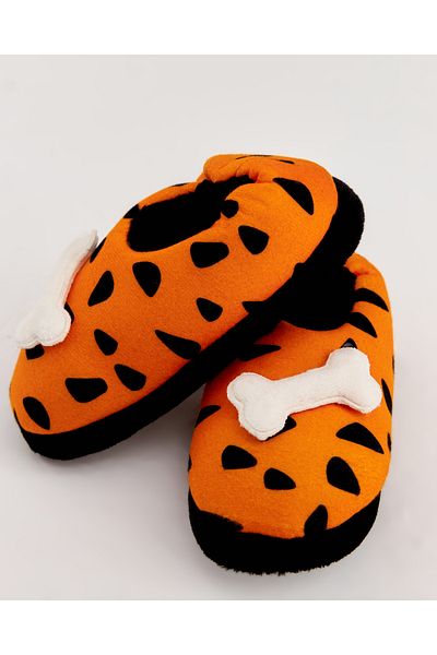 Chirpy Shus - A Patterned Orange Children's Indoor Shoes