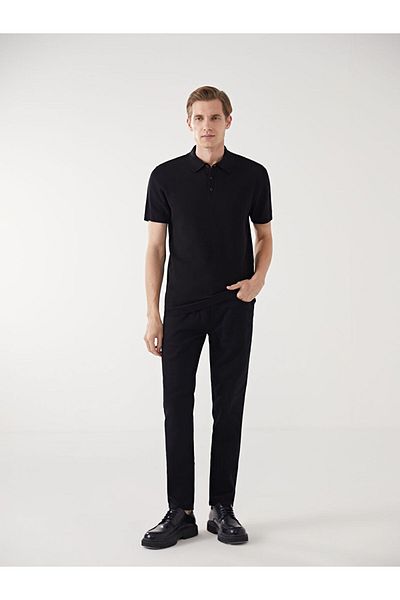 LC Waikiki Ανδρικό πλεκτό πουλόβερ LCW Polo Neck με κοντό μανίκι