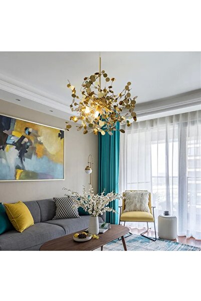 NZL Lighting Modern Tekli Pullu Altın Renkli Sarkıt Avize