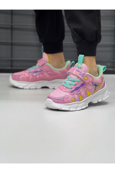 homiro Pantofi sport pentru copii cu talpă Faylon cu bandă unisex-roz
