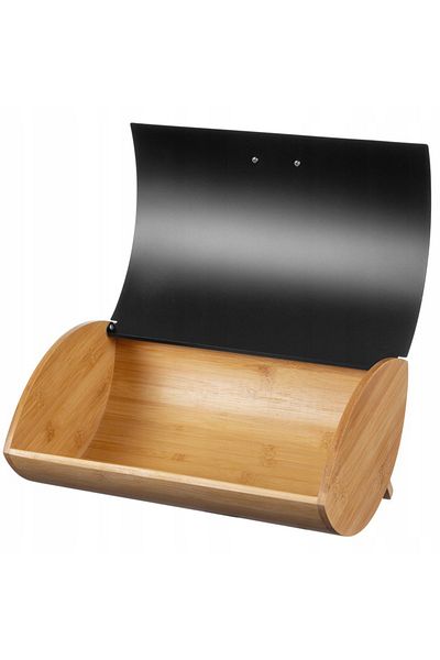 Vadi Karina Metal Lid Bamboo Luxury Bread Box Bread Holder